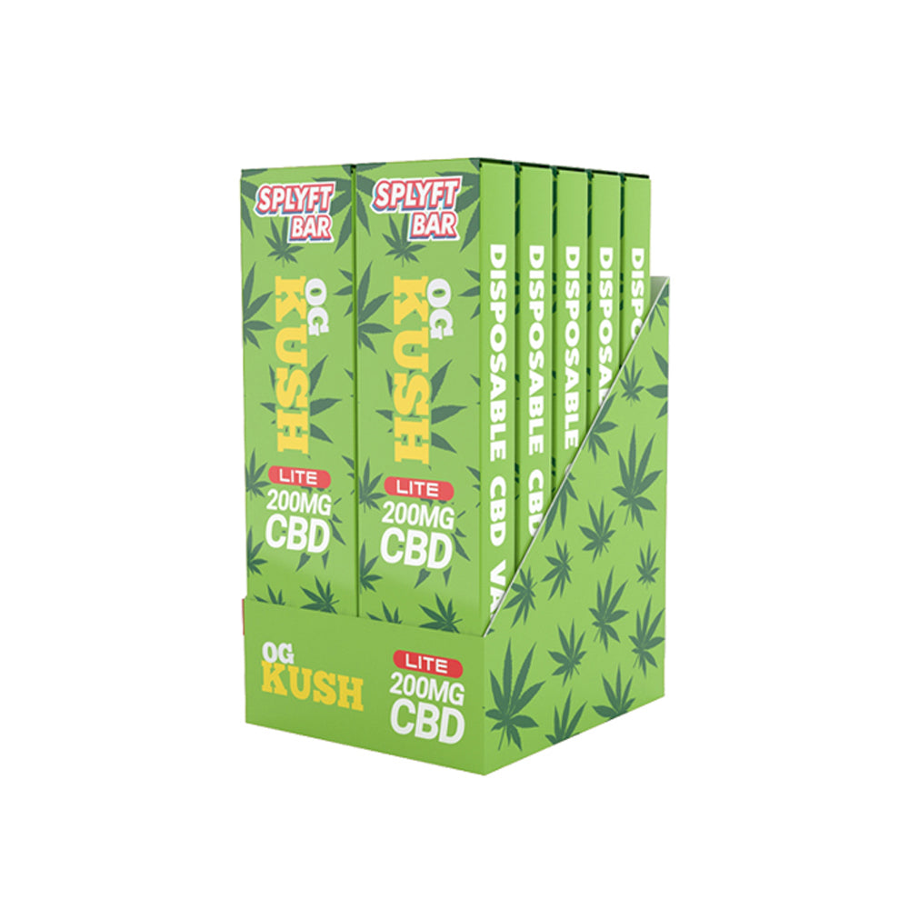 Splyft Bar Lite 200mg CBD Disposable Vape - OG Kush (Full Box)