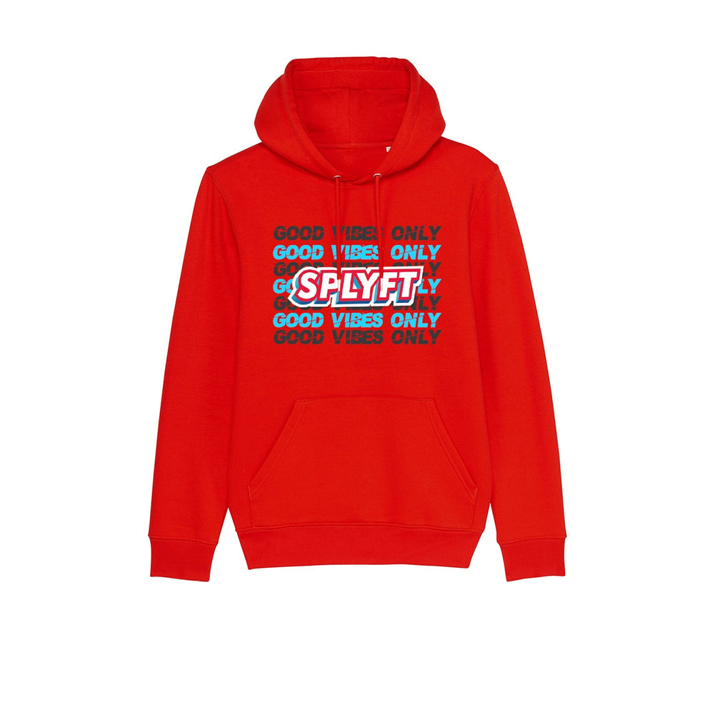 ‘GOOD VIBES ONLY’ Repeat Red Premium Hoodie